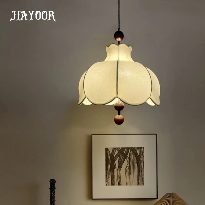 French medieval style fabric patterned restaurant chandelier Chinese retro style Nanyang style homestay room lighting fixtures