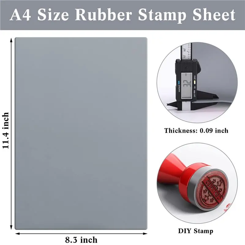 A69E4 Sheets Rubber Stamp Sheets For Laser Engraving Machine, A4 Rubber Stamp Sheets For Laser Cutter Soft Rubber Sheets A