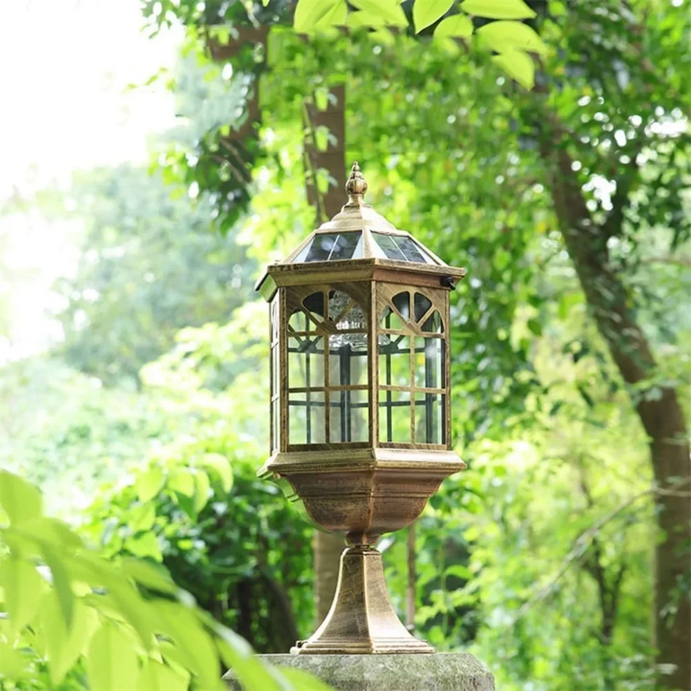 

Column Solar Lights Outdoor Waterproof Post Lights Medieval European Style Pillar Cap Light LED Lighting Decor with Pier Mount