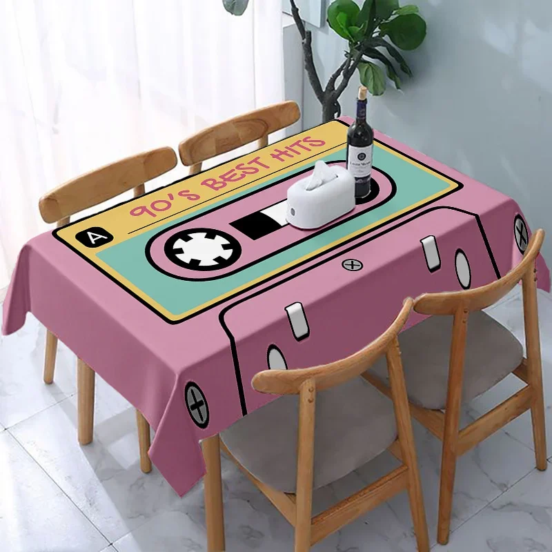 Polyester tablecloth, 90s tapestry pattern table cover, suitable for home kitchen