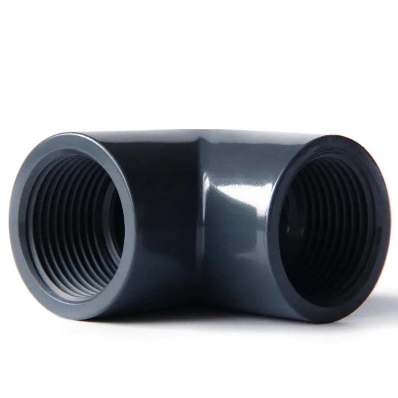20/25/32/40/50/63mm BSP Double Female Thread 1/2" 3/4" 1" 1-1/4" 1-1/2" 2" 90 Degree Elbow Connector Dark Grey PVC Pipe Fitting