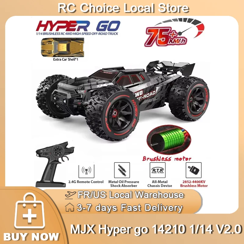 

Hypergo MJX 14210 1/14 V2.0 Rc Remote Control Car 4WD Off-road Racing RC Truck Brushless 2.4G Electric Drift Car Boy Toys