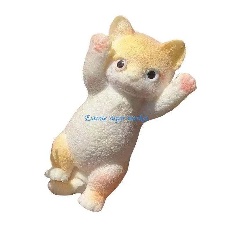 090B Furry Cats Squeezable Toy Antistress Soft Squeeze Toy for Student Office Relaxing