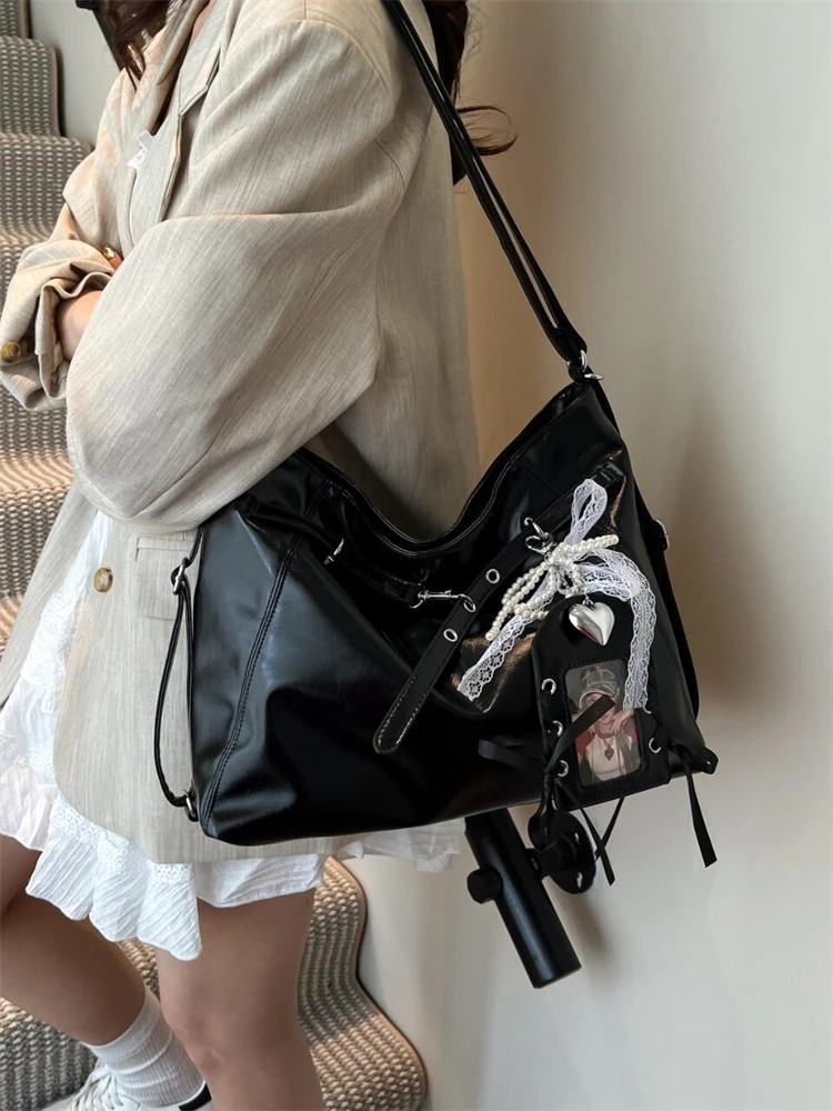 

Retro Underarm Bag Large Capaci Relaxed Double oulder Tote Bag Trendy Design 2025 New Sle Casual ex Crossbody Bag