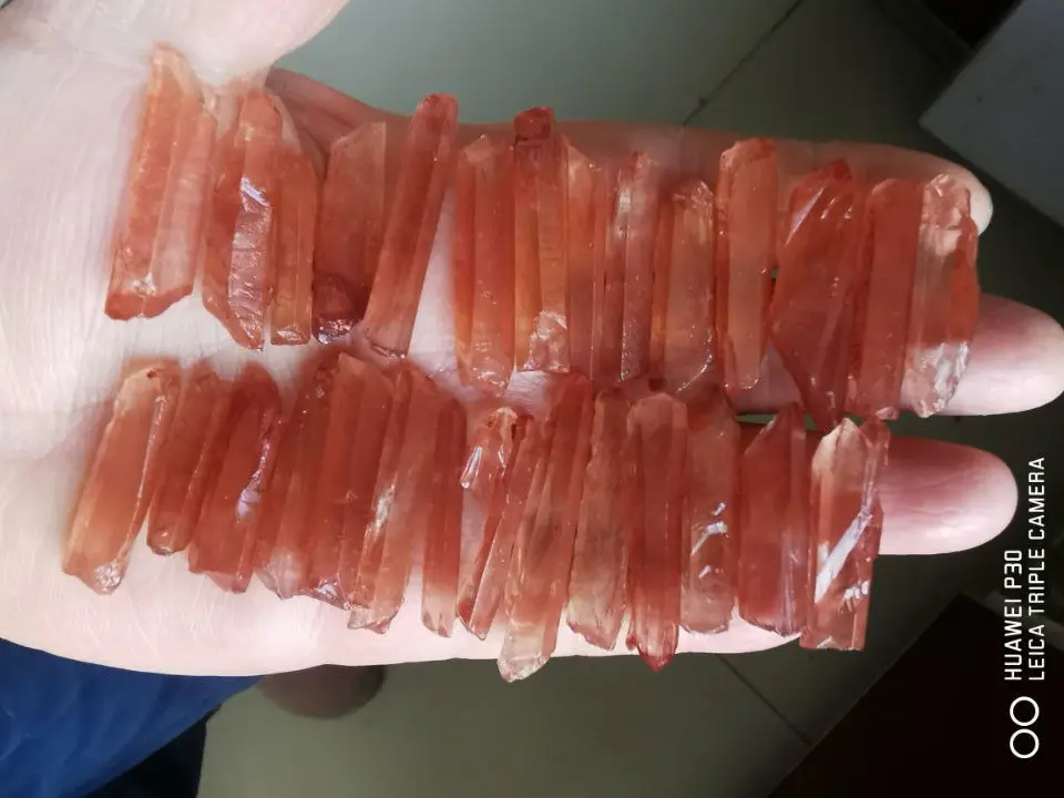 100% Pure NATURAL Pink Lemurian Seed Quartz Crystal Point Specimen