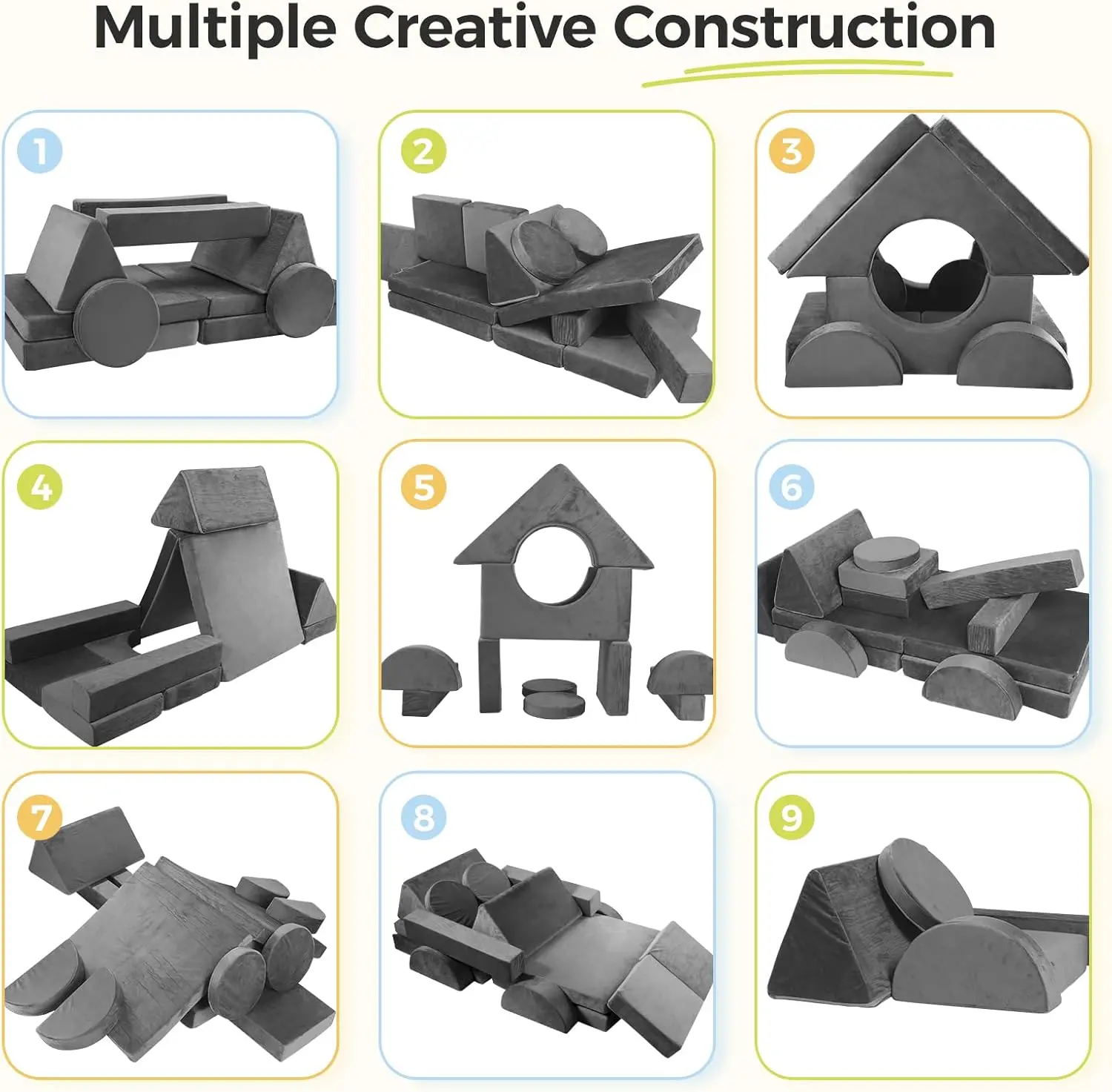 Sofá infantil modular, sofá de chão para crianças pequenas, sofá secional para crianças, quarto e móveis de sala de jogos para