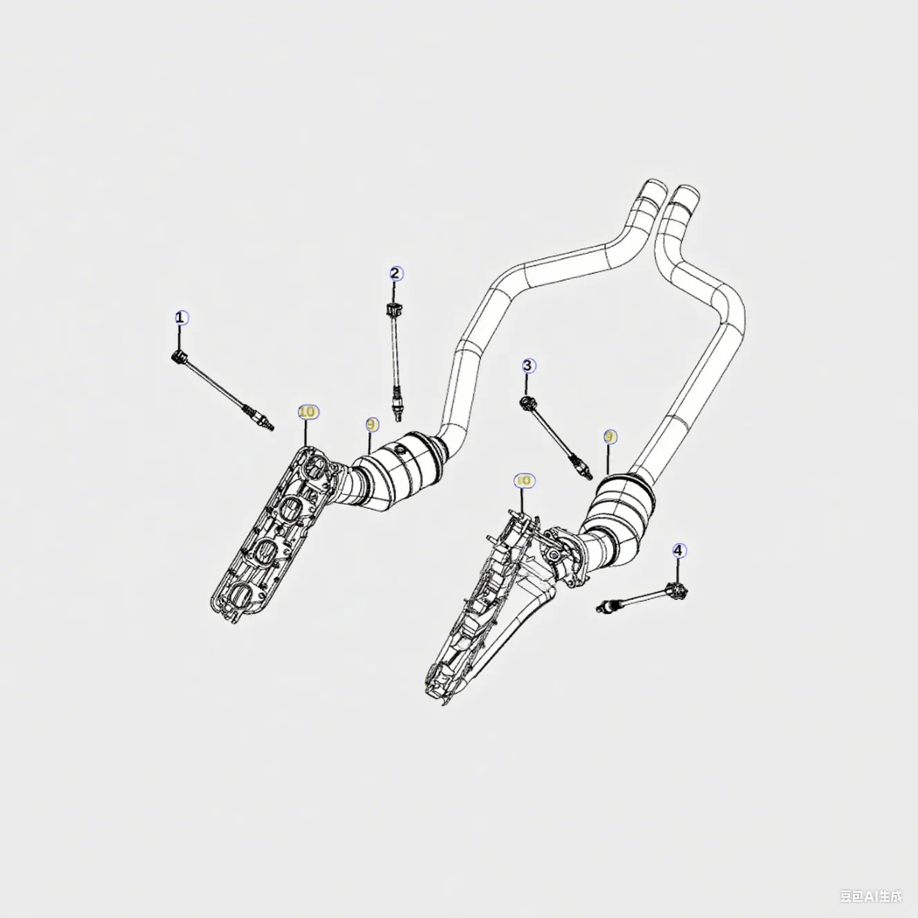 4pcs Oxygen sensor for RAM 1500 PICKUP 2021 68291 046AA 68290 528AA 68224 424AA 68291046AA 68290528AA 68224424AA