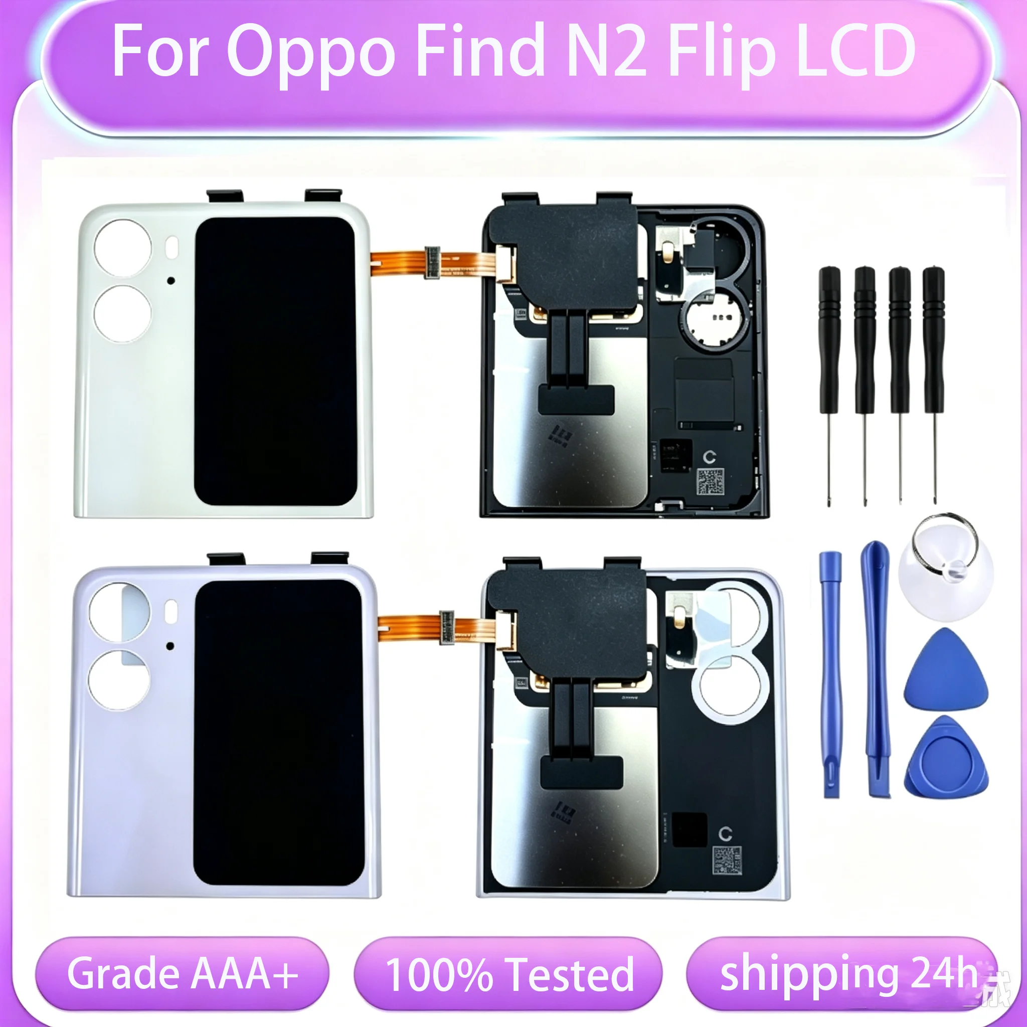AMOLED 3.26''For Oppo Find N2 Flip LCD External Display Touch For Find N2 Flip PGT110 LCD Touch Screen Digitizer Assembly