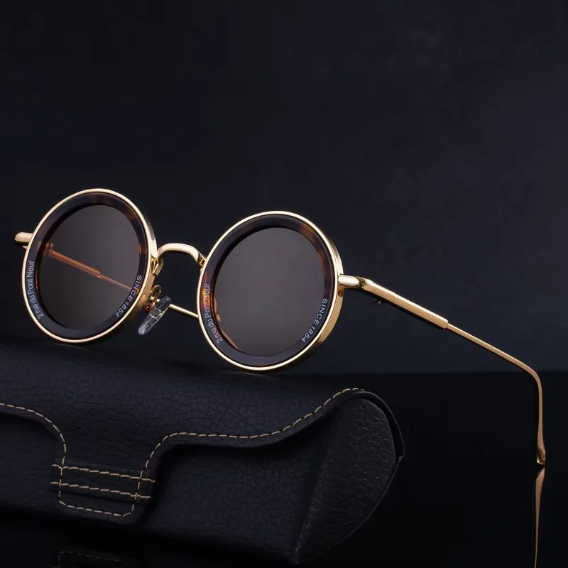 

2025 New European and American Fashion Round Sunglasses Men's Retro Personalized Sunscreen Sunglasses