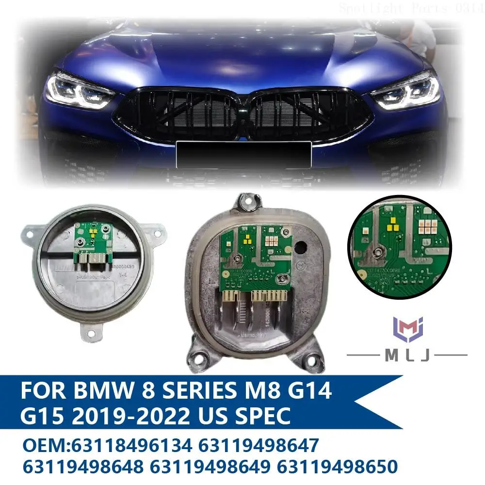 

63118496134 63119498649 63119498649 For BMW 8 Series M8 G14 G15 2019-2022 US Spec LED Headlight White Angel Eye DRL Module