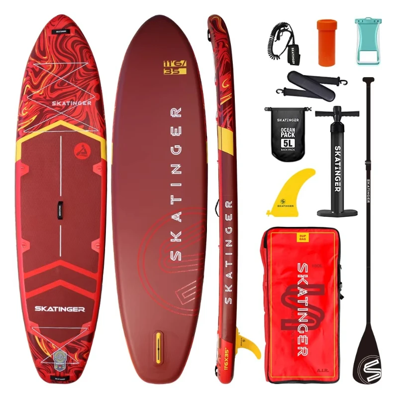 Red Color All Round SUP Gonfiabile Stand up Paddle Board with All Accessories Paddleboard for Waterplay