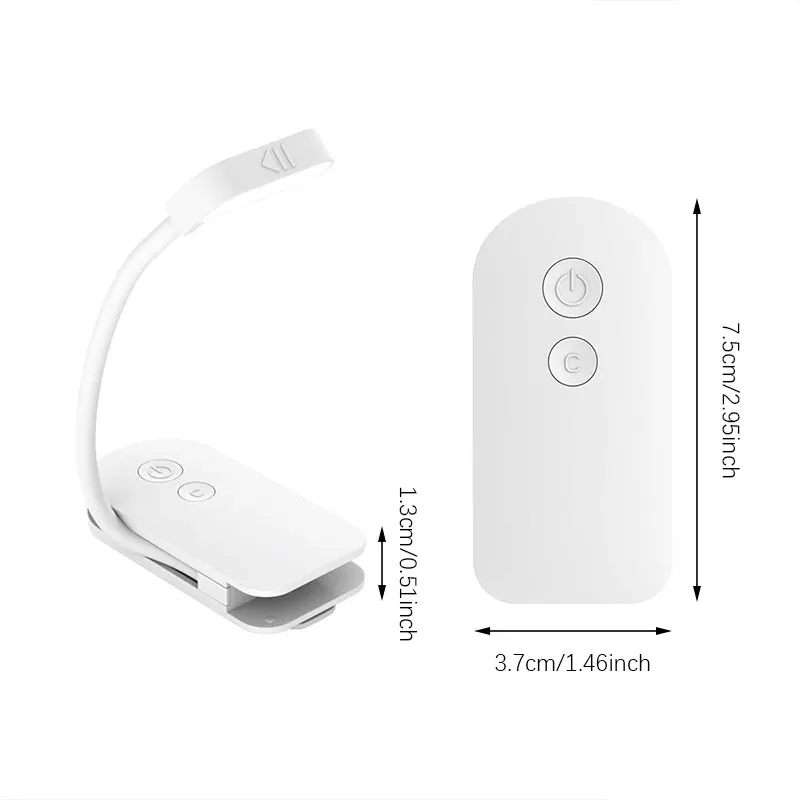 Book Light,  Clip-On Book Light, Three Color Temperatures and Three Brightness Levels, USB Rechargeable Book Light