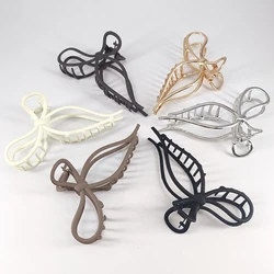 11.5cm Three-Dimensional Line Sweet Bow Large Hair Claw Metal Shark Clip For Woman Hair Accessories