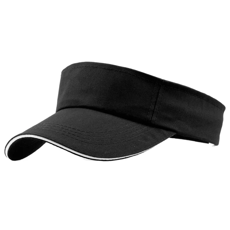 Outdoor Summer Sandwich Bill Golf Visor Hat Men Women\'s Running Visors Size 58CM Black Orange Sky Blue Red