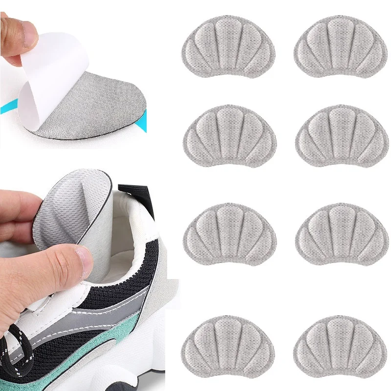 8 Pcs Self-Adhesive Heel Cushion Pads for Back of Heel, Heel Cushion Inserts Prevent Shoes Too Big for Women Men,