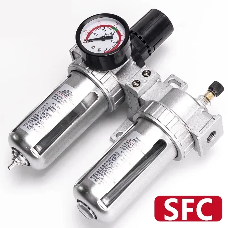 SFC400 1/2 SFC300 SFC200 1/4 Air Compressor Filter Regulator Oil Water Separator Trap Regulator Valve Pneumatic Parts