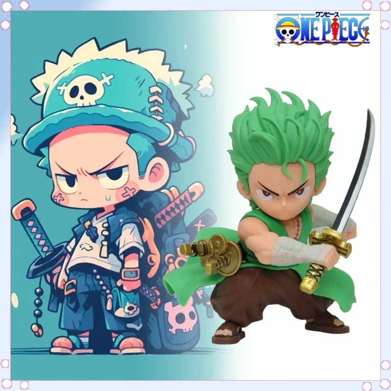 

Anime One Piece Roronoa Zoro Model Ornaments Q-version Action Figures Car Mounted Ornaments Peripheral Doll Toys Birthday Gifts