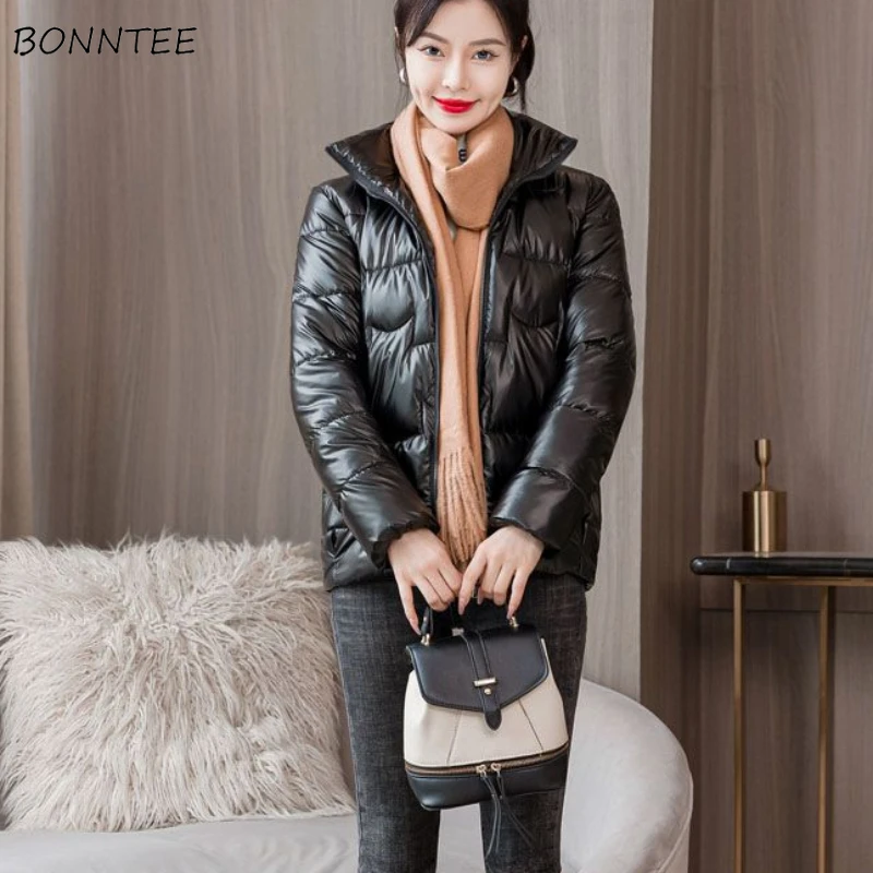 Cold-proof Stand Collar Parkas for Women Korean Style All-match Windbreak Simple Casual Trendy Winter Ladies Outerwear Daily