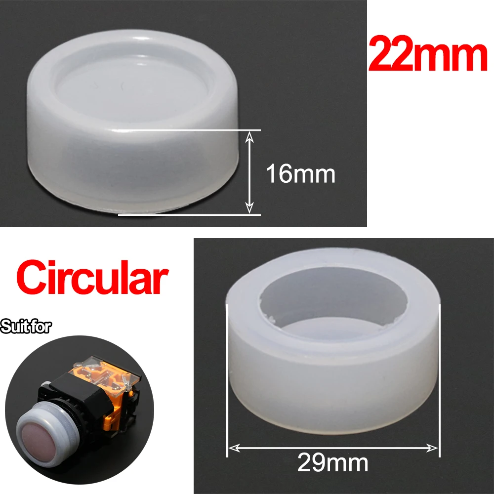 10pcs 16/22mm Button Switch Waterproof Cap pushbutton Protection silicon protective guard cover cap