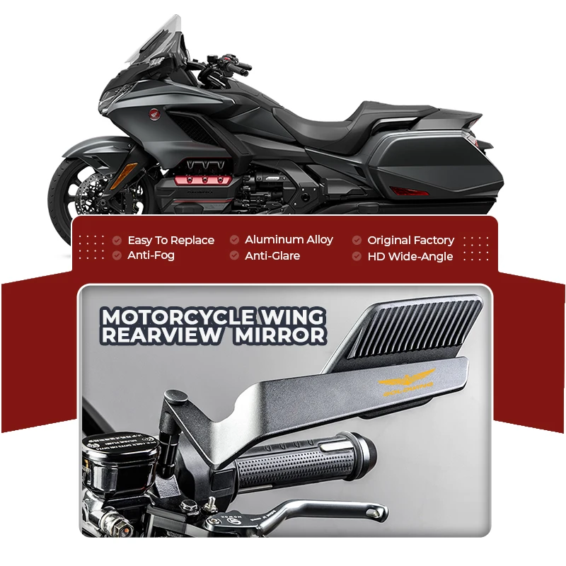 

HD Wide-Angle Vision Motorcycle Wind Wing Alloy Rearview Mirror For HONDA Goldwing 1800 GL1800 GOLDWING1800 GL1200 1000 GL1500