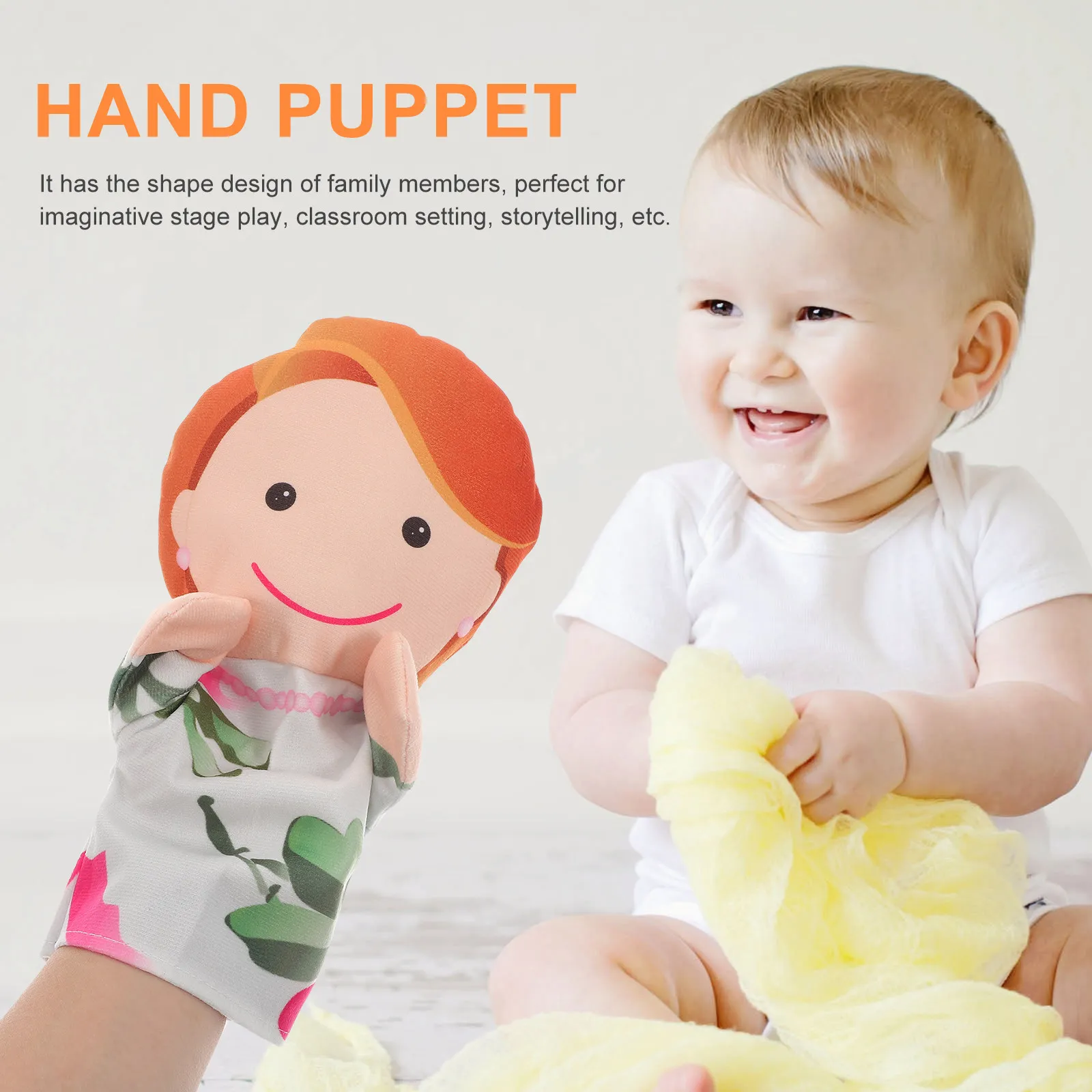 4Pcs Family Hand Puppets Soft Cloth Material for Storytelling Role Playing Theater Shows Educational Performance for Kids Adults