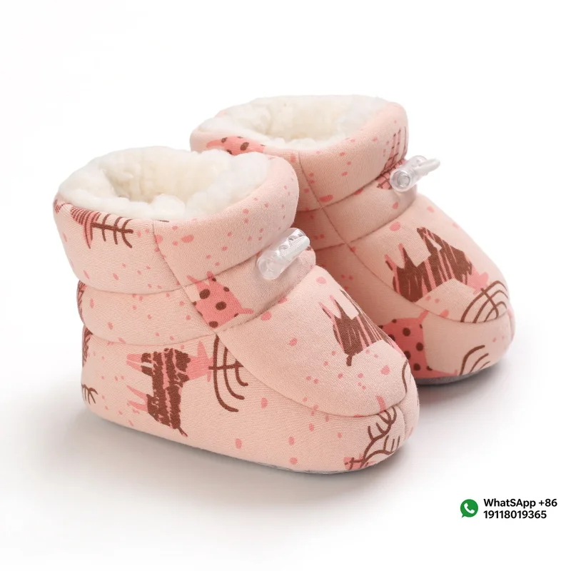 Applicable toClassic Style Cartoon Winter Baby Boots Baby Toddler Shoes Girls Boys Newborn Boots Warm Non-Slip Soft Sole Shoes