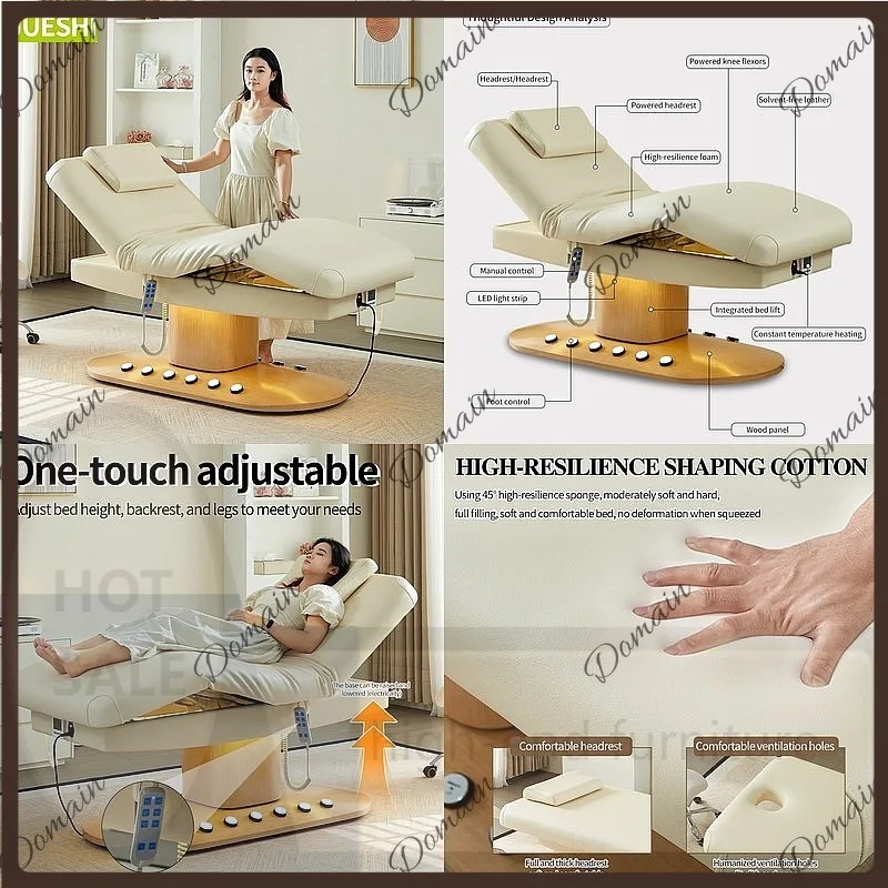 VP Electric Beauty Bed with Constant Heating Latex Massage for Spa Micro Plastic Surgery Multifunction Therapy