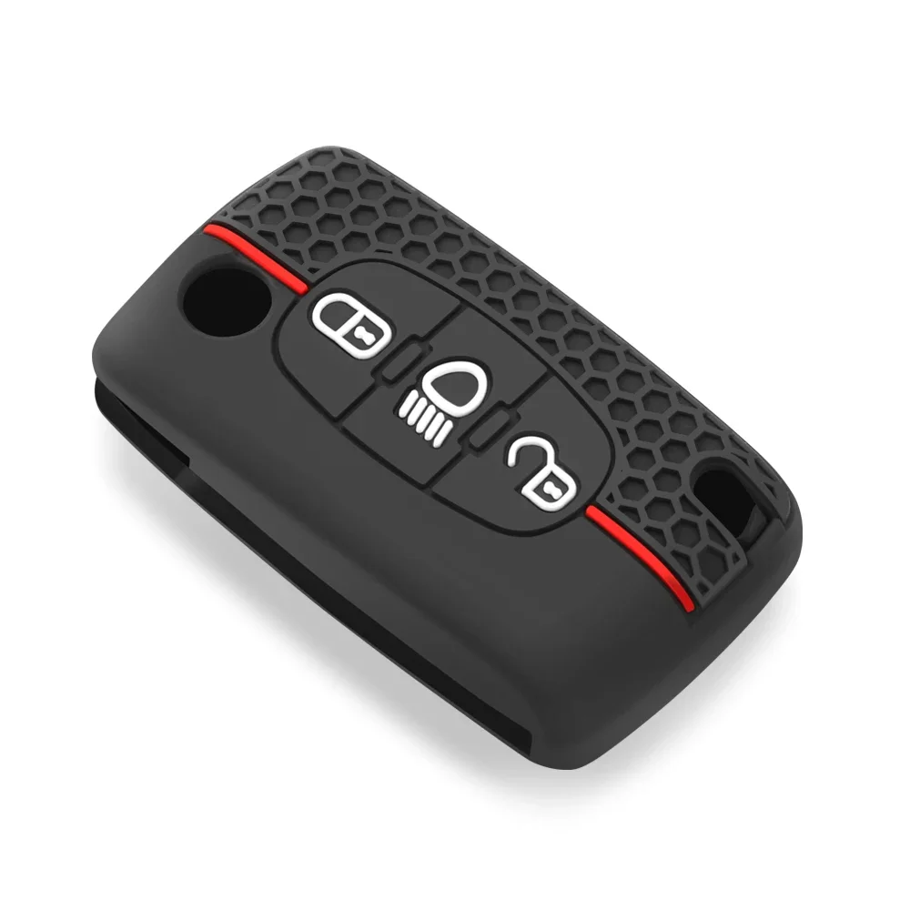 3 Button Key Case Cover for Citroen C-Crosser C3 C4 Picasso Berlingo Case for Peugeot Partner Tepee 207 307 308 407 Keychain