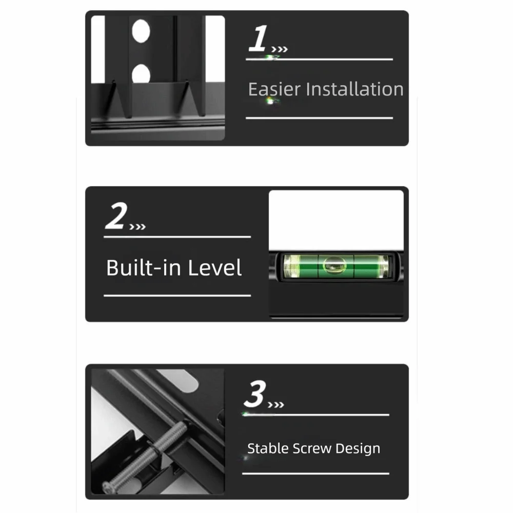 Practical Metal TV Wall Mount Fixed Space Saving Rust Prevention Universal TV Bracket Fixed Mount LCD Mount Home Use