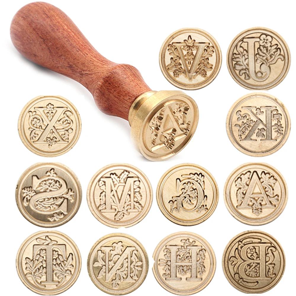 Wax Seal Copper Head Curlicue Vintage 26 Letters DIY Scrapbooking Vintage Wax Sealing Stamp Invitation/envelop Gift