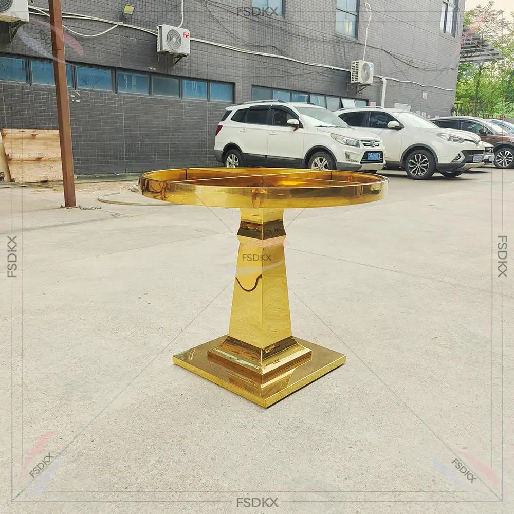 Elegant Gold Round Display Cake Table For Wedding Party