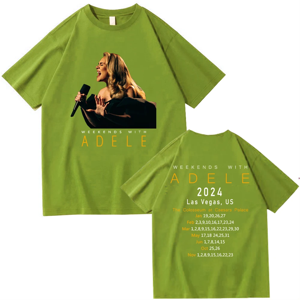 Adele Tour 2024 Weekends With Adele T-shirt O-Neck Short Sleeve Shirts Fans Gift