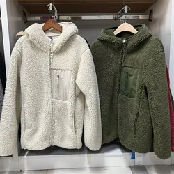 Winter Hooded Lamb Wool Velvet Polar Fleece Jacket Men Women's Casual Top Outdoor Camping Hiking Fishing Thermal Polartec Coat