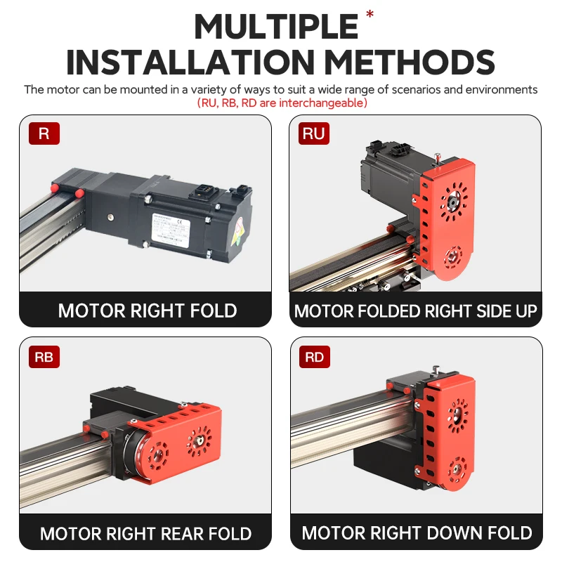 QRXQ RXP40 High Speed 400W Servo Motor Cnc Belt Driven Linear Actuator Guide Rail Module Linear Guide Rails for Cnc Machine
