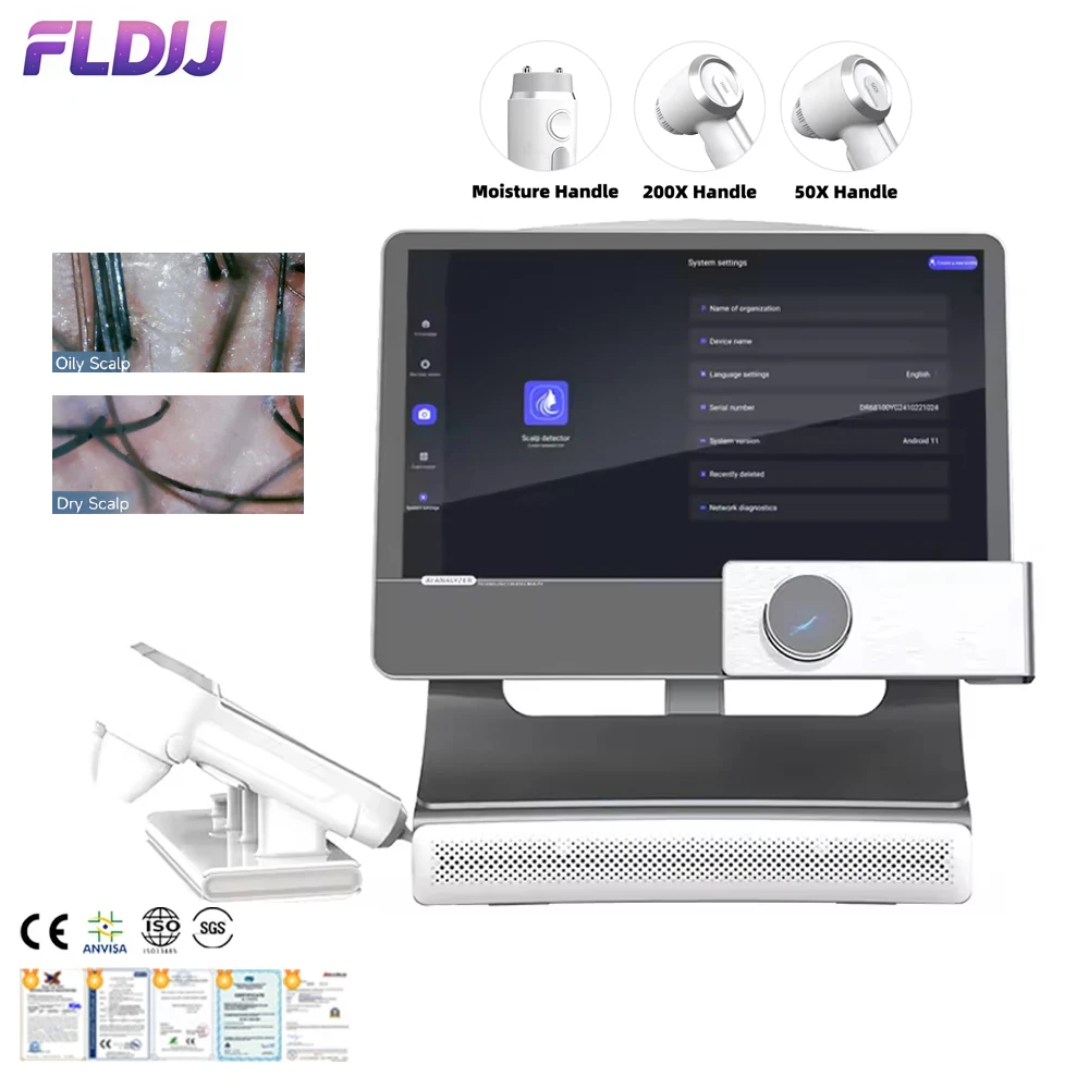 

T5 AI Intelligent ABS Hair and Scalp Analysis Machine 50x-200x Available in 8 Languages HD Microscope Follicle Scalp Detector