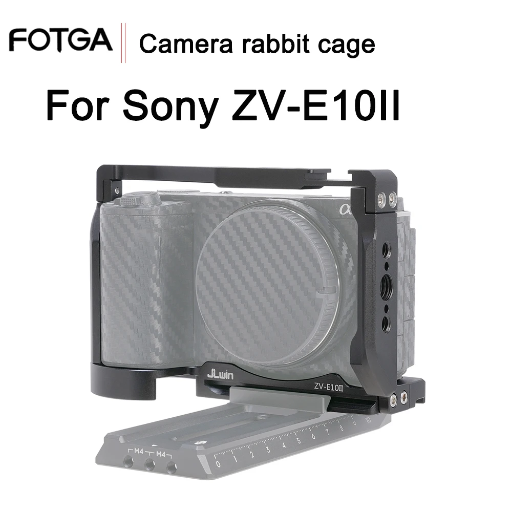 

FOTGA ZV-E10 II Camera Cage Kit For Sony ZV-E10 II Cable Clamp Arca-Swiss Quick Release Plate For Stabilizer Wooden Handle Plate