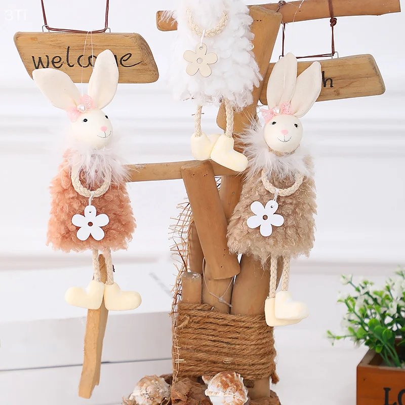 1 ชิ้นอีสเตอร์ตุ๊กตาของเล่นกระต่ายจี้กระต่ายตุ๊กตาแขวนเครื่องประดับตุ๊กตาผ้าสําหรับงานปาร์ตี้ตกแต่งบ้านเด็กของขวัญ