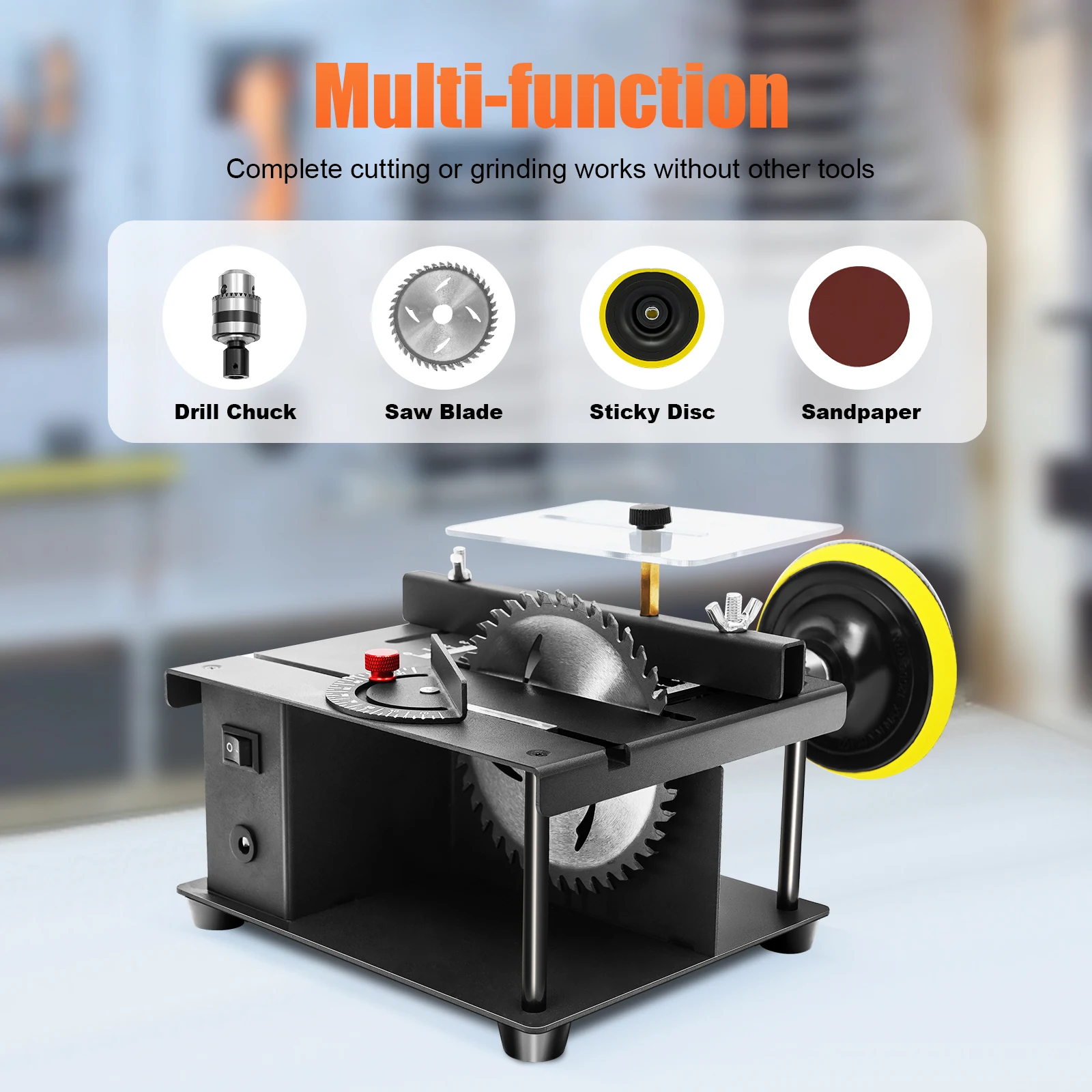 

Versatile Table Saw with Complete Accessories, High-Speed Pure Copper Motor for Cutting, Durable and Efficient Tool
