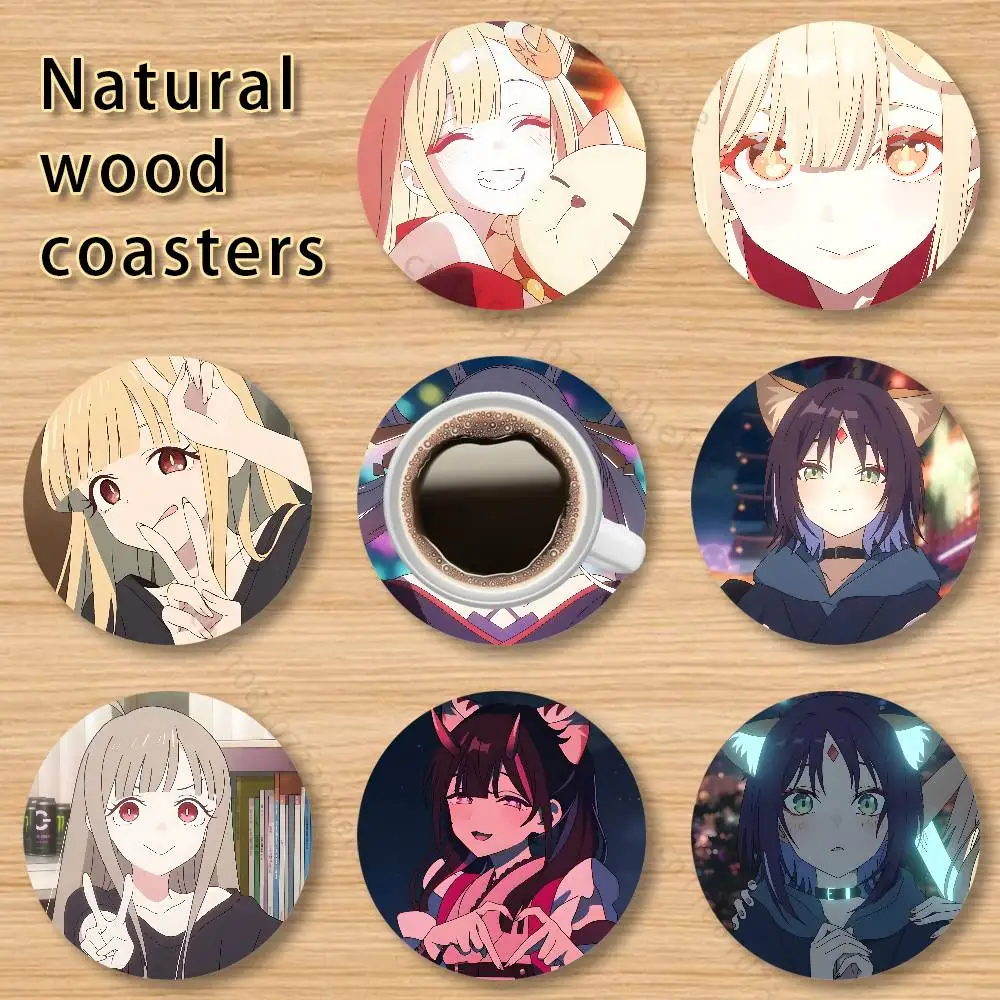 

Cosmic P-Princess K-Kaguya Wooden Cup Mats Combo Decora Glass Cup Coaster Home Kitchen Decora Gift