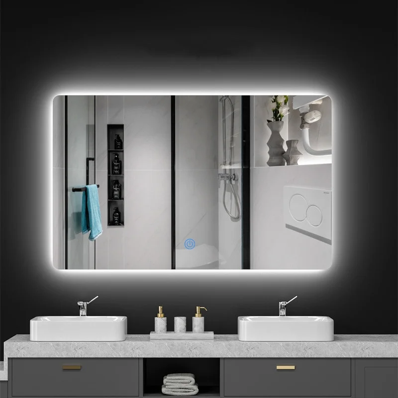 Frameless Rectangle Bathroom Mirror Explosion Proof Wall