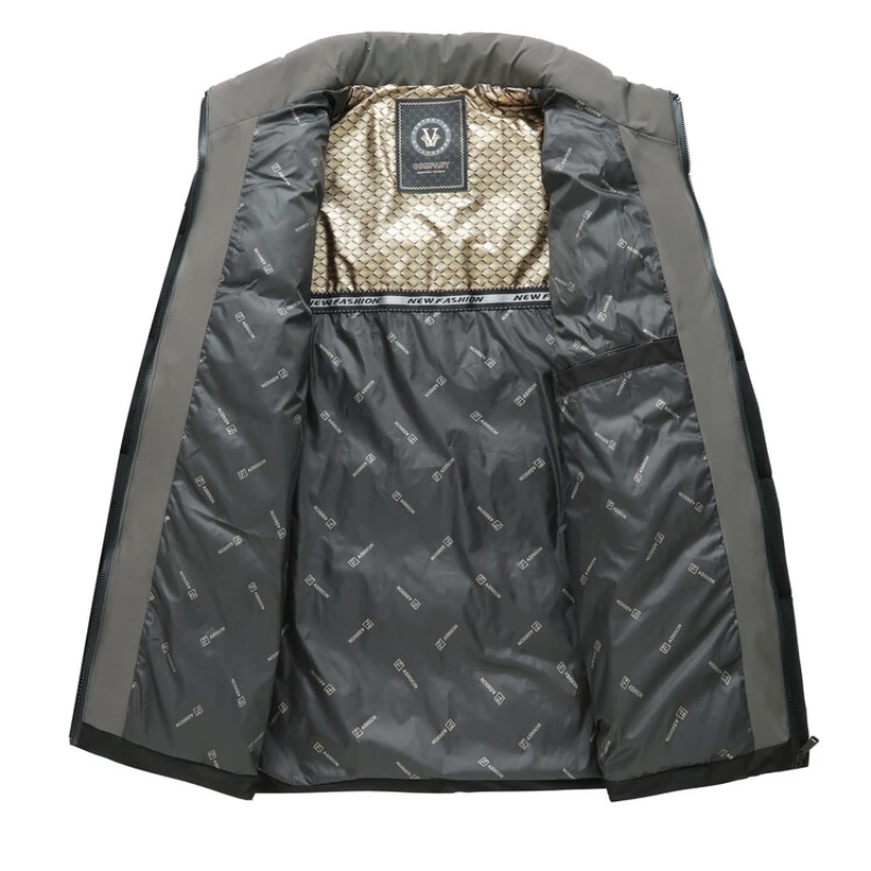 ملابس قطنية للرجال الترفيهية، سترة مبطنة لرجل الأعمال المستقيمة، ياقة واقفة للشباب، باركر حراري #4