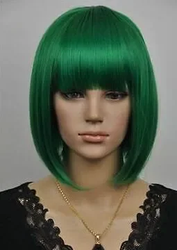 new popular Bob short green cosplay women health Hair Wigs