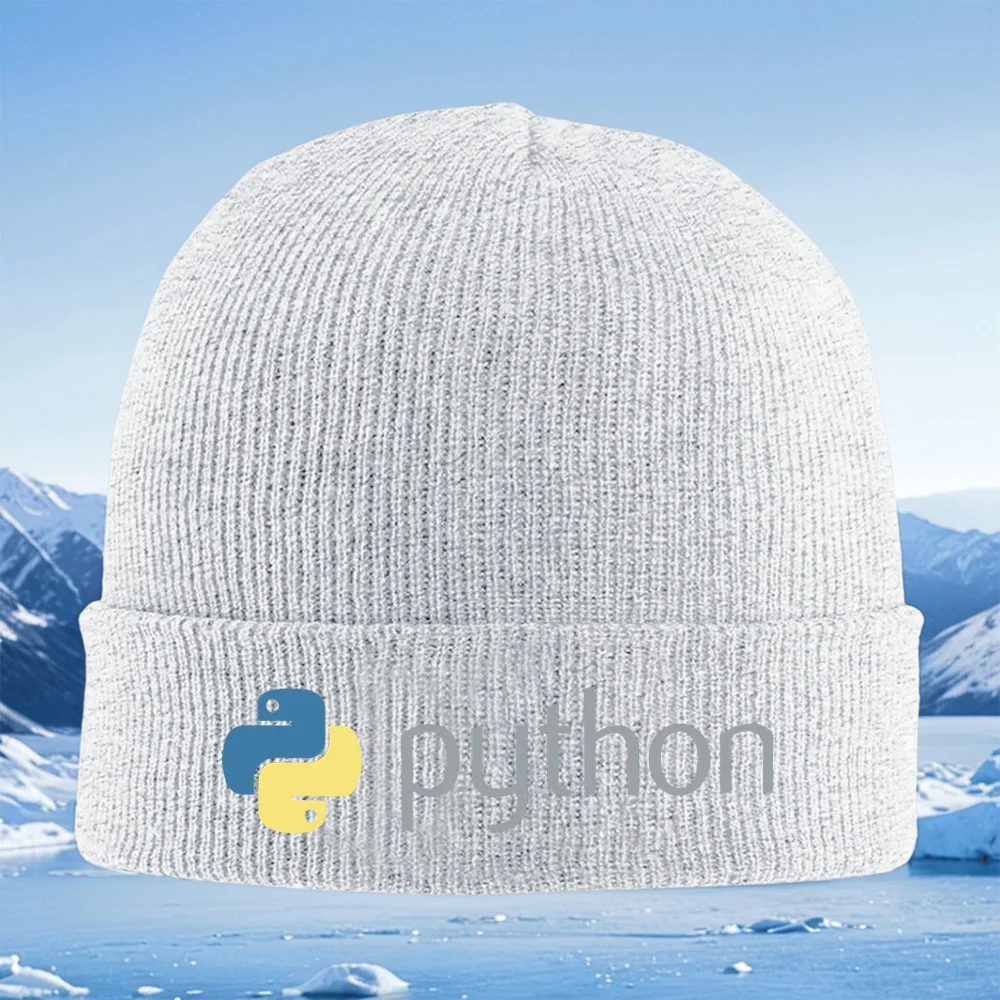 Schlangenlogo Python Programmiercode Männer Frauen Unisex Strickmütze Beanie Pullover Mütze Winter Thermal Warm Weihnachten Outdoor Cyclin