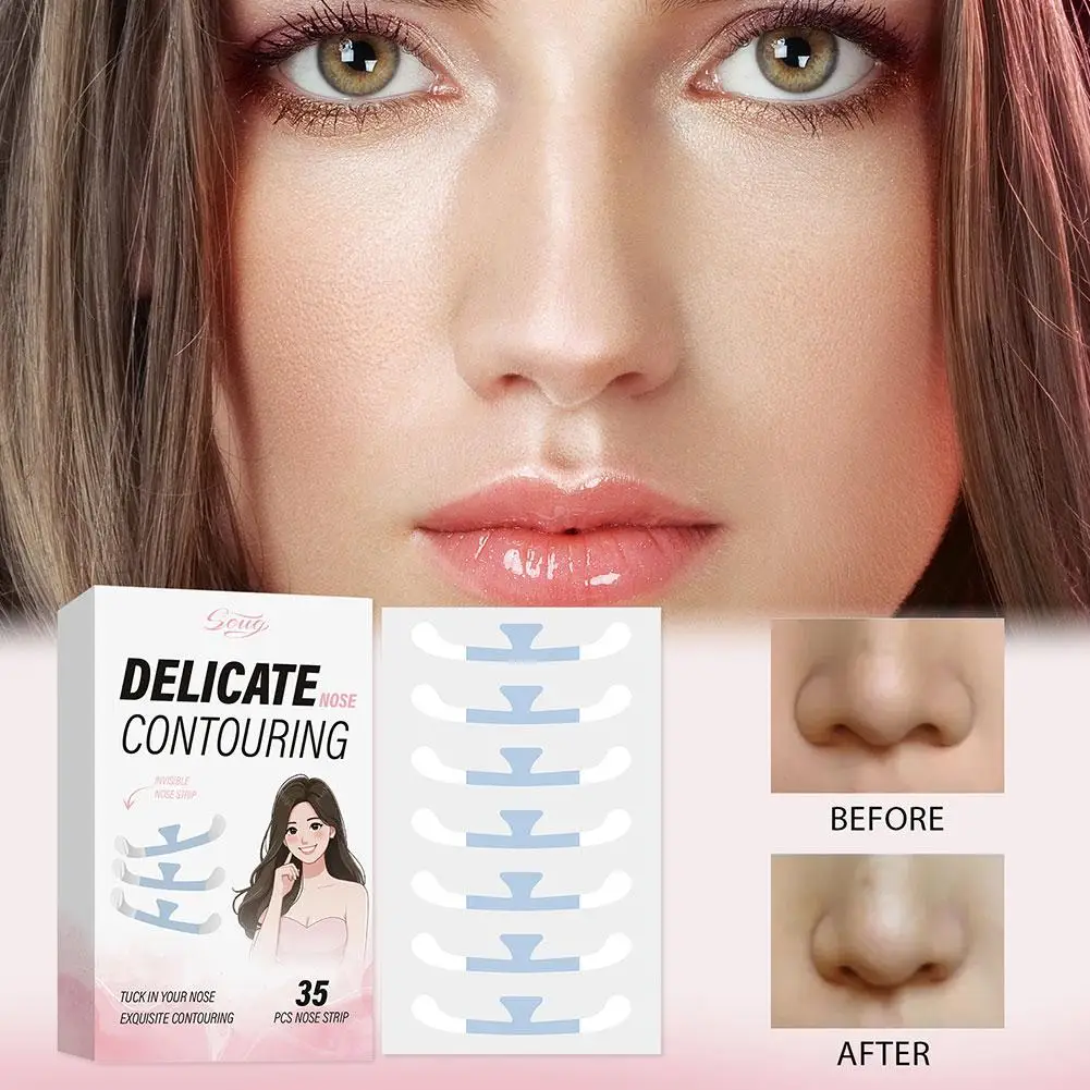 Parche de ala de nariz retráctil para Cosplay, pegatinas de nariz retráctiles invisibles, adelgazantes, alas de belleza finas, herramientas de maquillaje de nariz estrecha para mujer