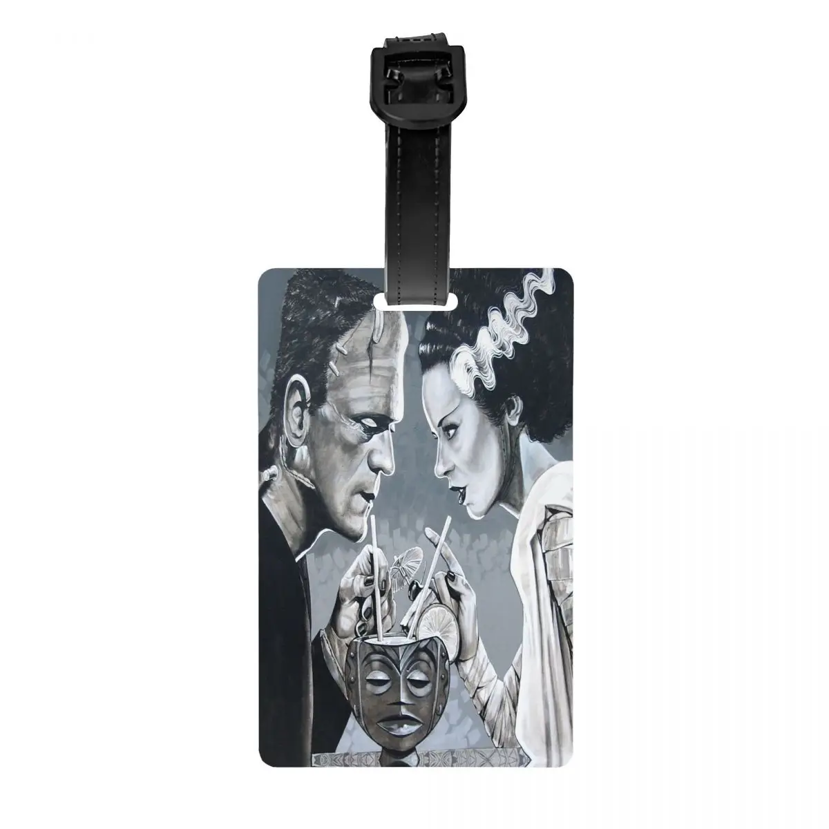 Etiqueta de equipaje personalizada Bride Of Frankenstein Love, Protección de Privacidad, película de terror, Etiquetas de equipaje, etiquetas de maleta de viaje