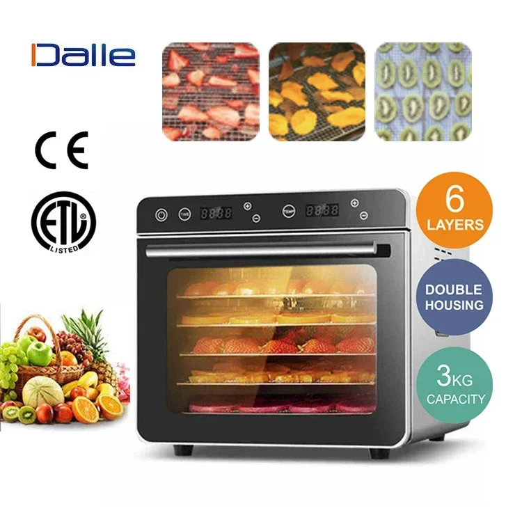 New OEM supply Stainless Steel 6 Trays Household Dried Fruit Food Processor Vegetable Dehydrator Drying Machine