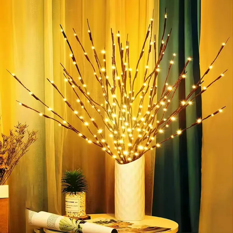LED Simulação Branch Light String para Decoração Interior, Luz Rattan, Caixa De Bateria, Natal