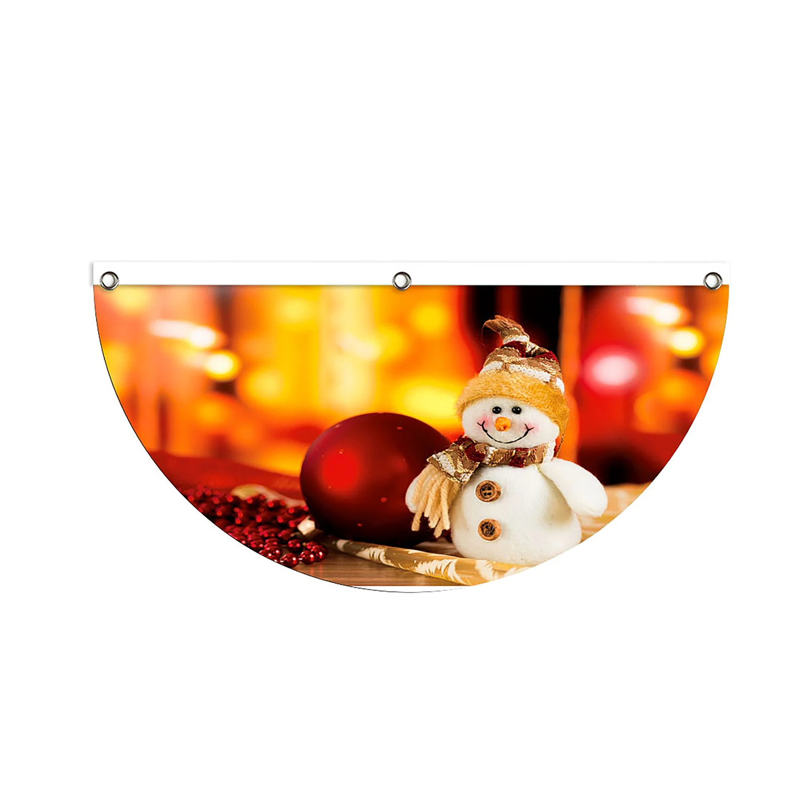 Outdoor Xmas Fan Flag Xmas Bunting Fan Flag Xmas Fan Flag Red Half Round Hanging Buntings for Birthdays Anniversaries Weddings