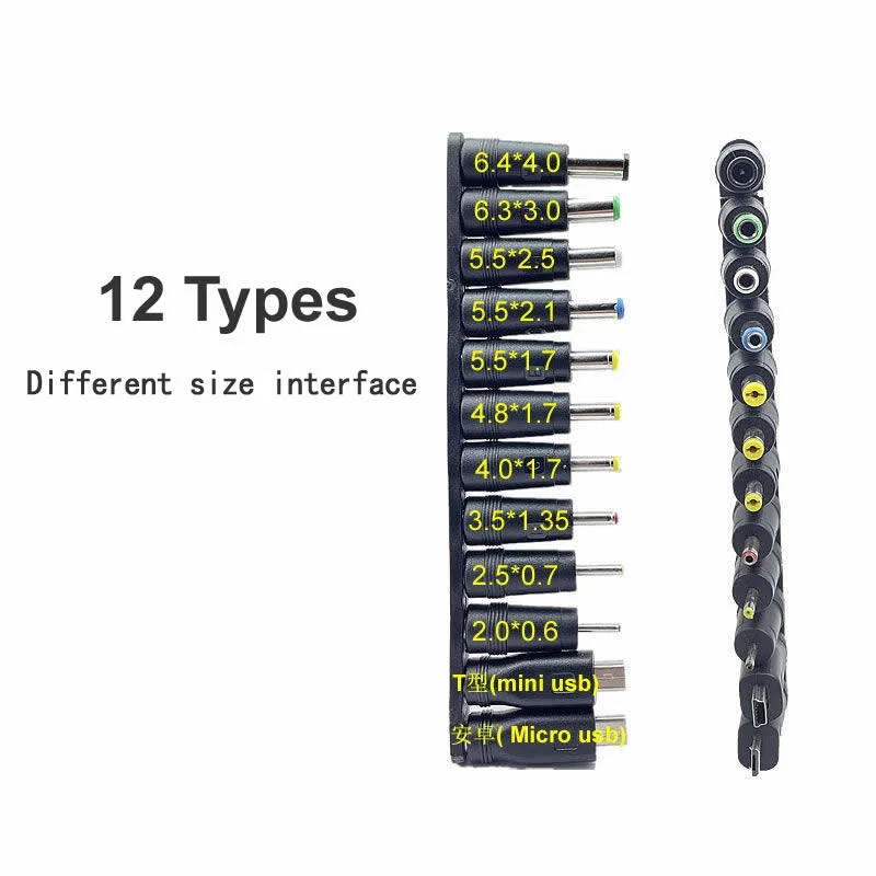 1M/2M USB to DC Power Cable, DC 5V Power Cord 5.5 2.1mm Jack Charging Cable with 12 Interchangeable Plug Adapters for 5V Devices