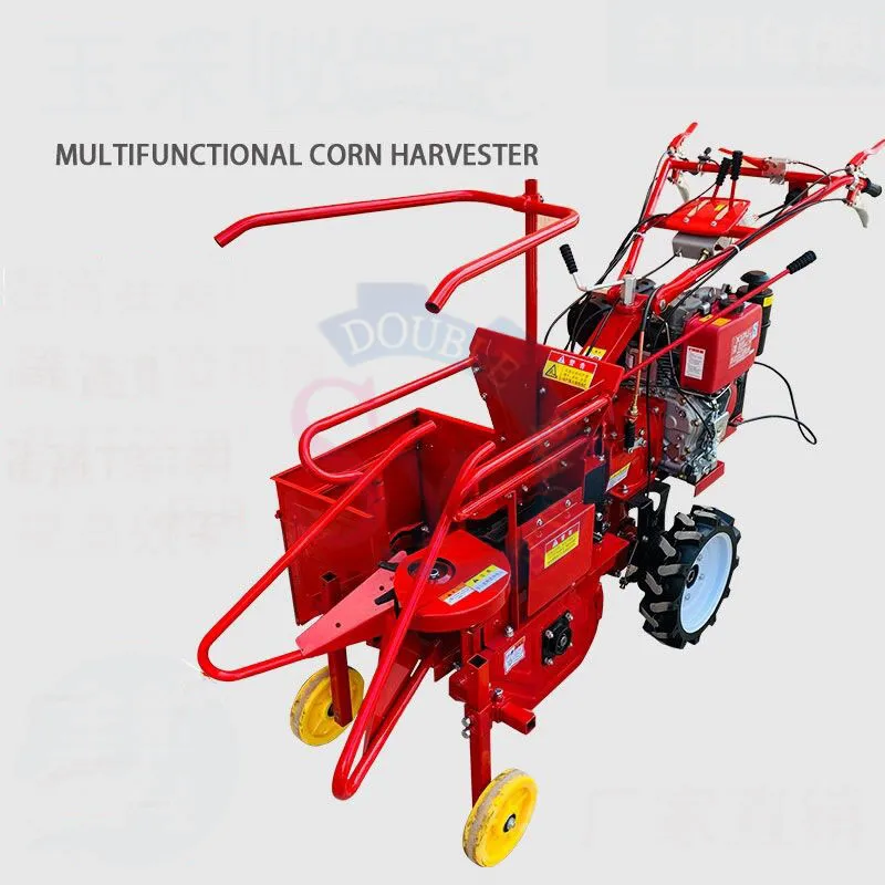 15hp محرك البنزين الزراعية اليد جرار محرك صف واحد آلة حصاد الذرة الطازجة وحصاد القش الطاحن